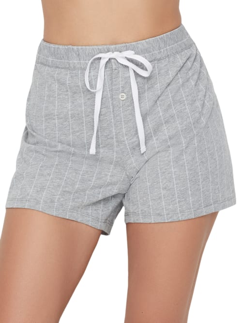 Lauren Ralph Lauren Classic Stripe Jersey Knit Boxer Shorts In Grey Stripe