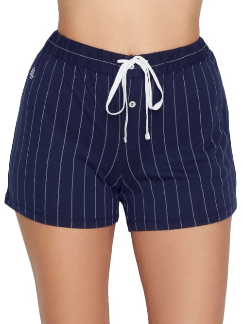 Lauren Ralph Lauren Classic Stripe Jersey Knit Boxer Shorts In Navy Stripe